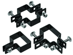 Black square post clamps with bolts