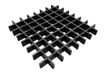 Black molded fiberglass grating with 1-1/2