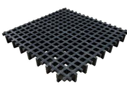 Black molded fiberglass grating with 3/4