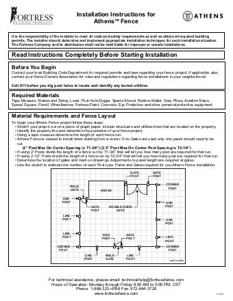 Athens™ Residential Fencing Installation Instructions