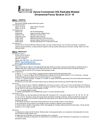 VERSAI® Commercial Specs