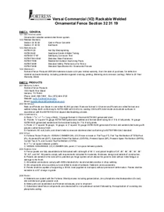 VERSAI® Commercial Specs