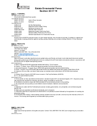 Estate Fencing Specs