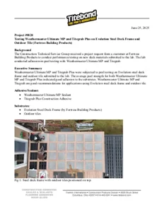 Evolution Titebond Tile Tray Testing
