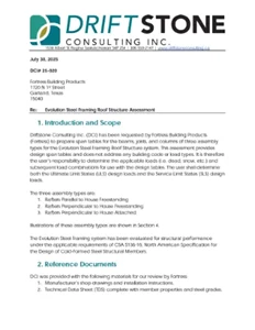Evolution Steel Framing Roof Structure Assessment